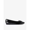 Tod's Womens Tods Gomma Patent-leather Ballet Flats In Black