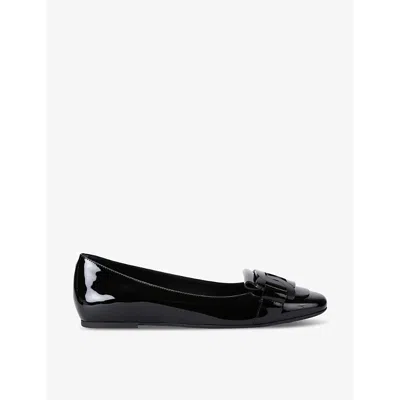 Tod's Womens Tods Gomma Patent-leather Ballet Flats In Black