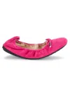 TOD'S WOMEN'S BOW SUEDE BALLET FLATS