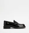 Tod's Woman Loafers Dark Green Size 7.5 Leather In Black