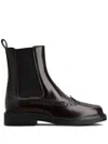 Tod's Black Chelsea Boots With Perforations In Leather Woman In Brown
