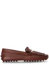 Tod's Brown Logo Loafers In Brown