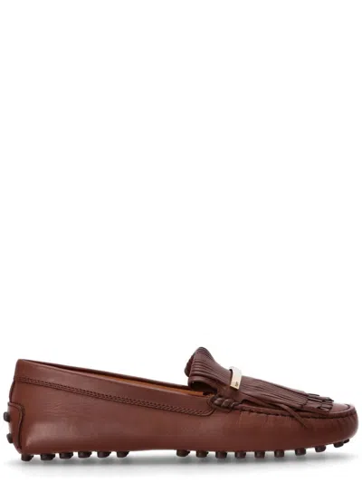Tod's Brown Logo Loafers