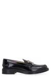 Tod's Leather Loafer Shoes In Black