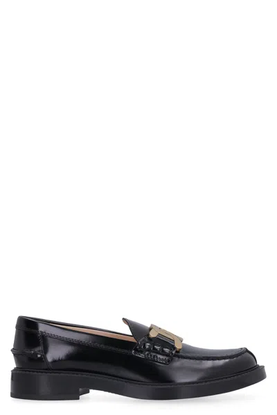 TOD'S WOMEN'S BRUSHED LEATHER LOAFERS