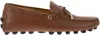 Tod's Brown Smooth Leather Loafers In Cognac