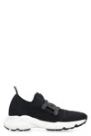 Tod's Leather-trimmed Stretch-knit Slip-on Sneakers In Black