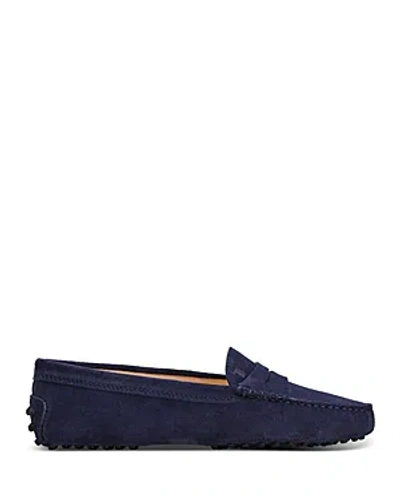 Tod's Women's City Gommino Drivers In Dark Blue Suede