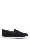 Tod's Women Suede Leather Loafers In Blue