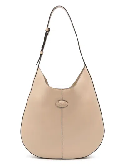 Tod's Women's Di Bag Small Leather Hobo Bag In Beige