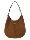 Shop Tod's Women's Di Bag Small Suede Leather Hobo Bag In Marrone Chiaro