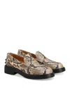 Tod's Python Embossed Leather Penny Loafer In Animal Print