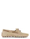 Tod's Boat Gommino Bubble Suede Loafers Shoes In Marrone Chiaro