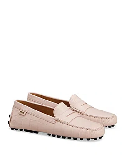 Tod's Gommino Driving Shoes In Leather In Pink