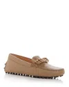 Tod's Gommino Calfskin Rings Driver Loafers In Light Beige