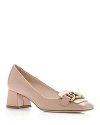 Tod's Women's Kate Block Heel Pumps In Beige