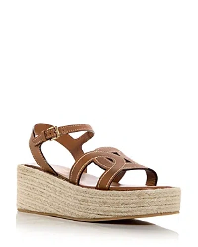 Tod's Leather Espadrille Sandals In Kenia Scuro