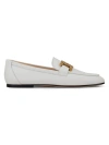 Tod's Women's Kate Polished Goldtone Chain Leather Loafers In White