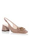 Tod's Women's Kate Slingback Block Heel Pumps In Beige