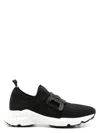 Tod's Leather-trimmed Stretch-knit Slip-on Sneakers In Black