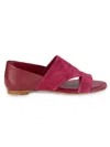 Tod's Women's Leather & Suede Flat Sandals In Red