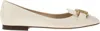 Tod's Women's Leather Ballerina With Accessory In Cream