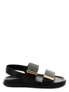 Tod's Women Sandal With Two Leather Straps In Black