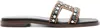 Tod's Chain Link Flat Leather Sandals In Black