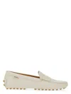 Tod's Leather Moccasin Rubber In Ivory