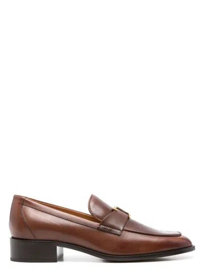 Tod's Women's Leather Loafers In Brown
