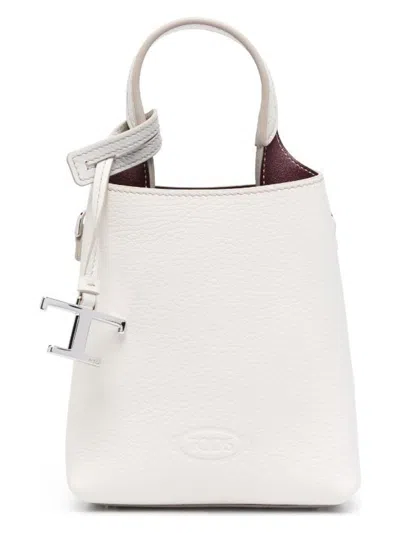 Tod's Women's Leather Micro Bucket Bag In White