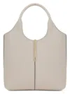 Tod's Women's Leather Mini Tote Bag With Branded Metal Bar Accessory In White