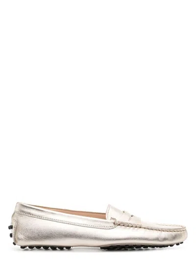 Tod's Women's Leather Moccasin Loafer In Gold