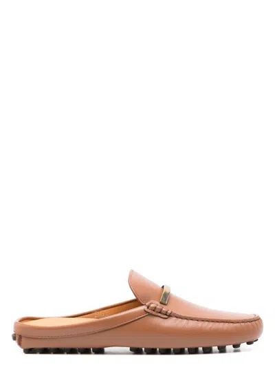 TOD'S WOMEN'S LEATHER RUBBER SLIPPERS SANDAL