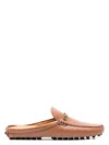 Tod's Dark Brown Calfskin Slip On With Metal Detail In Brown