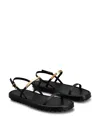 Tod's Baretta Sporty Leather Sandals In Black