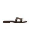 Tod's Iconic Chain Detail Suede Sandals In Black
