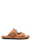 Tod's Leather Sandals In Leather Brown