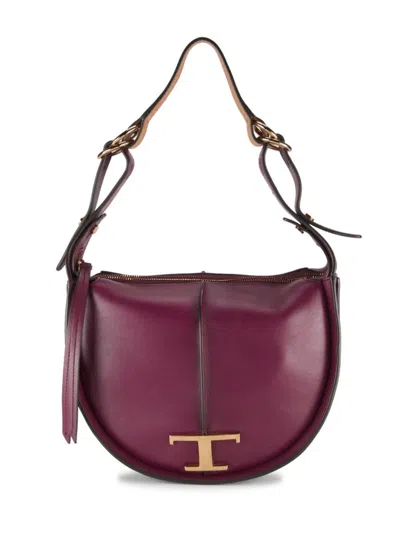 Tod's Women's Leather Shoulder Bag In Purple