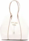 Tod's Leather Panelled Tote Bag In White