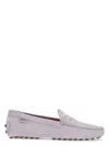 Tod's Light Grey Suede Leather Driving Moccasin In Grey
