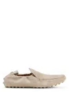 Tod's Gommino Curled Suede Loafers Shoes In Nude & Neutrals