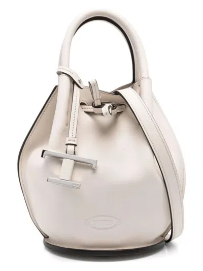 TOD'S WOMEN'S LOGO-CHARM LEATHER MINI BUCKET BAG