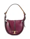 Tod's Women's Logo Leather Shoulder Bag In Purple