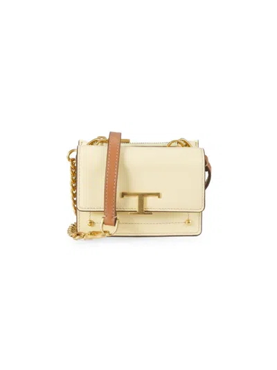Tod's Women's Logo Leather Shoulder Bag In Sand