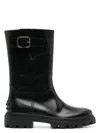 Tod's Buckle-detail Leather Boots In Black
