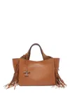 Tod's Women's Mini Leather Shopper With Adjustable Shoulder Strap And Fringes