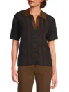 Tod's Women's Monogram Jacquard Knit Polo Shirt In Brown