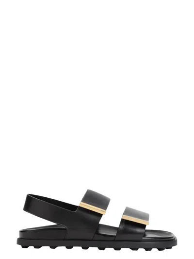 Tod's Black Slingback Sandals
