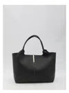 Tod's Top Handle Shoulder Bag With Metal Accent In Black